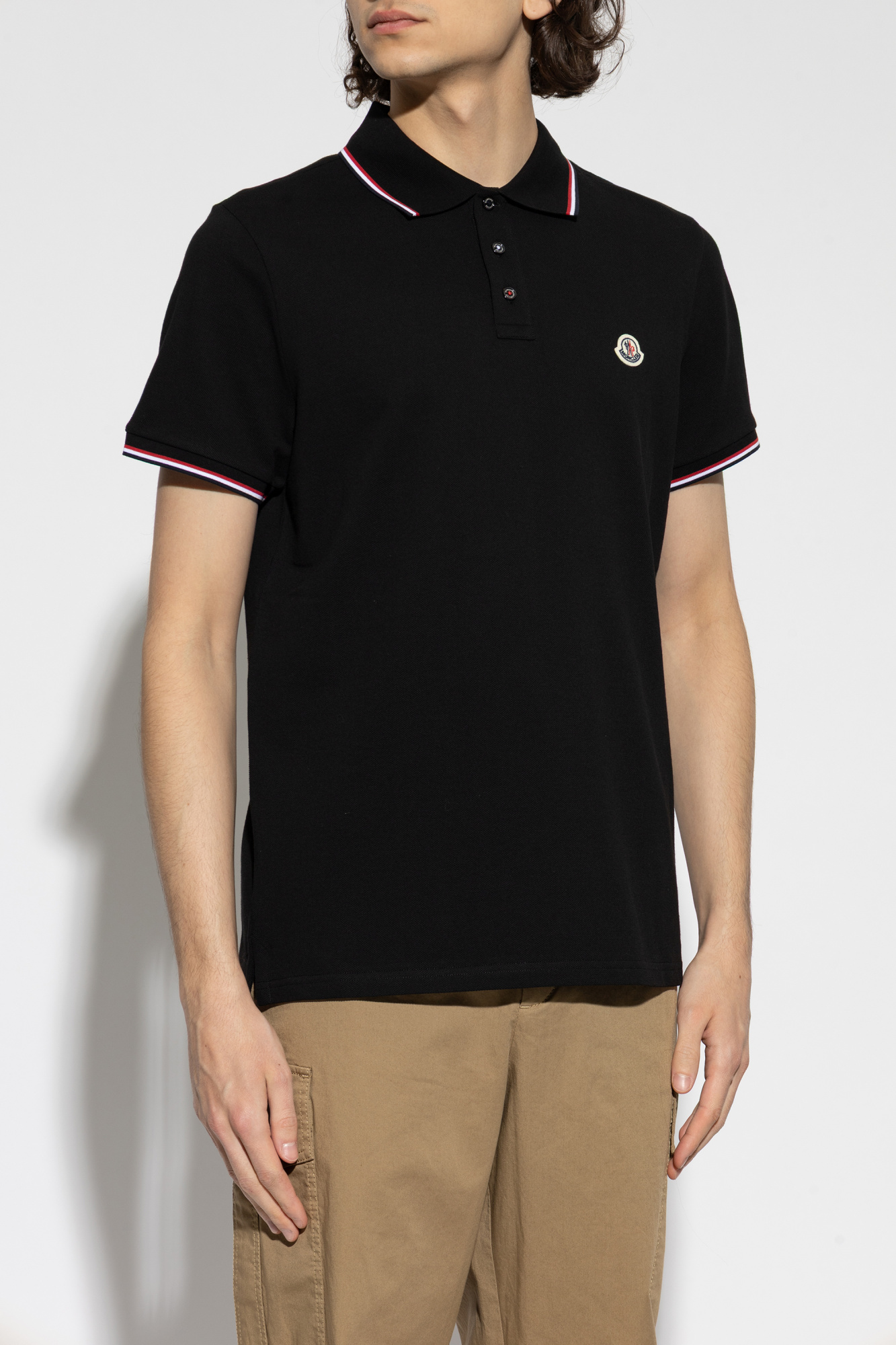 Black Polo with logo Moncler - Vitkac Canada